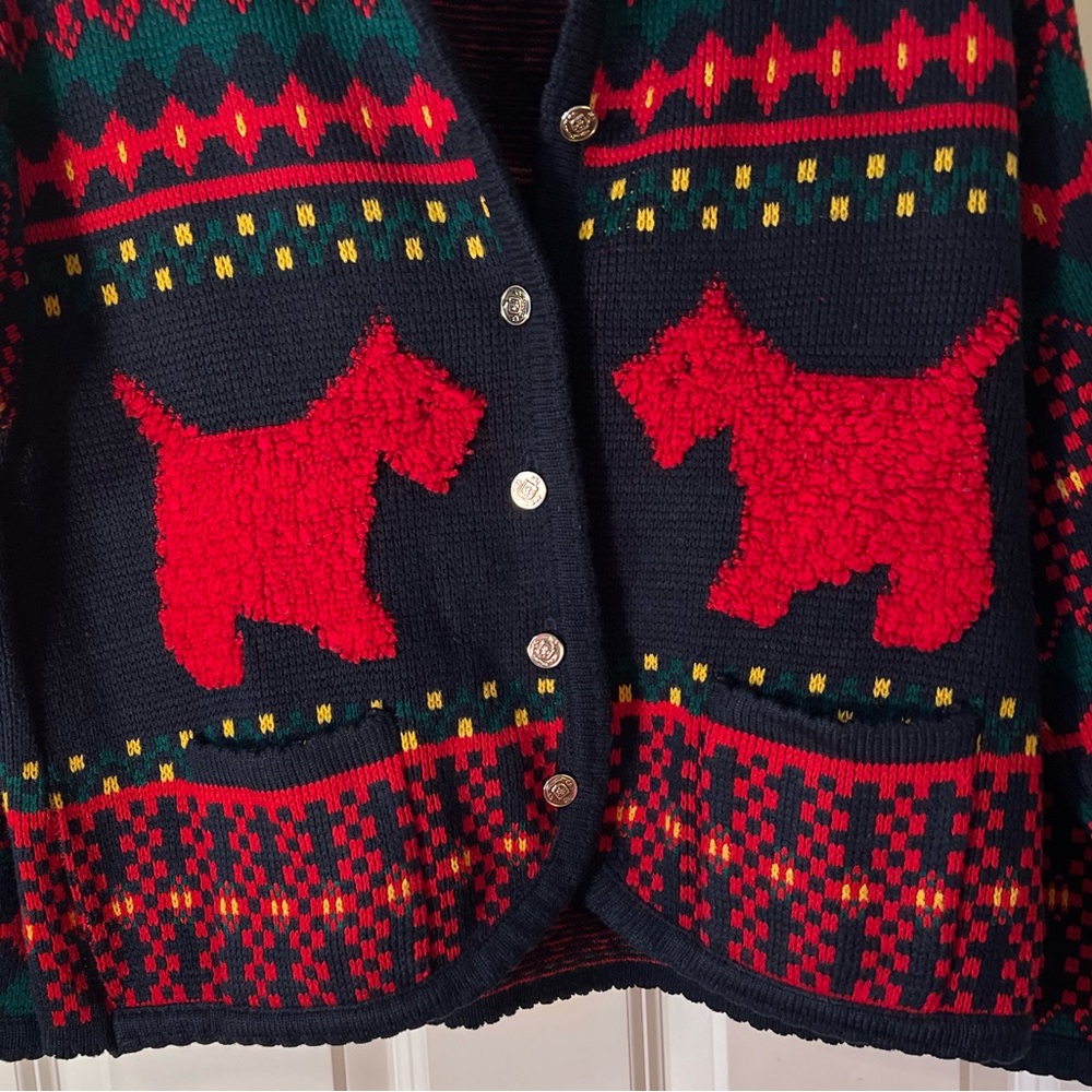 Vintage Fair Isle Scottie Dog Sweater - Picture 2 of 6